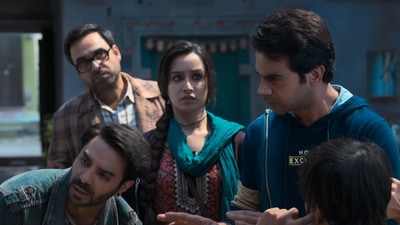 Aparshakti Khurana, Pankaj Tripathi, Shraddha Kapoor, and Rajkummar Rao in a still from Stree 2. Aparshakti Khurana, Pankaj Tripathi, Shraddha Kapoor, and Rajkummar Rao in a still from Stree 2.