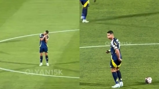 Cristiano Ronaldo makes obscene gestures to Al Nassr's teammates(X Image)