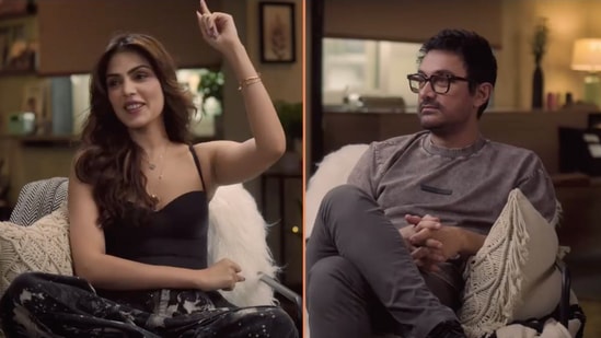 Aamir Khan gets teary-eyed, calls Rhea Chakraborty ‘courageous’ in her chat show promo. Watch