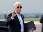 President Joe Biden arrives at Hagerstown Regional Airport to board Air Force One on his way to the White House, Sunday, Aug. 18, 2024, following a trip to Camp David.AP/PTI(AP08_19_2024_000006B)