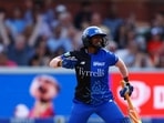 London Spirit's Deepti Sharma celebrates after winning the Women's Hundred final.