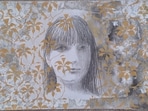This self-portrait of Audronė Brazauskaitė shows the time when she was just 12. The artist says that the Mughal traditions that she viewed at the National Museum in Delhi, inspired her to add gold ornamentation to it. This self-portrait of Audronė Brazauskaitė shows the time when she was just 12. The artist says that the Mughal traditions that she viewed at the National Museum in Delhi, inspired her to add gold ornamentation to it.