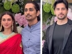 Aditi Rao Hydari, Siddharth, and Sidharth Malhotra at Eka Lakhani's engagement ceremony