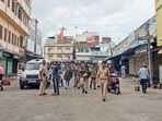 Udaipur: Security personnel deployed to maintain law and order after a student stabbed another boy at a government school on Friday, in Udaipur, Sunday, Aug. 18, 2024. (PTI) Udaipur: Security personnel deployed to maintain law and order after a student stabbed another boy at a government school on Friday, in Udaipur, Sunday, Aug. 18, 2024. (PTI)