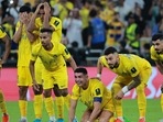 Al Nassr's Cristiano Ronaldo, Alex Telles, Abdulrahman Ghareeb and teammates look dejected after losing the penalty shootout and the Saudi King Cup final.