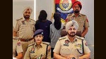 ADCP City 4 Prabhjot Singh Virk yielding about the arrest of two accused of murder arrested by division number 7 police in Ludhiana on Monday, August 19, 2024. (HT Photo) ADCP City 4 Prabhjot Singh Virk yielding about the arrest of two accused of murder arrested by division number 7 police in Ludhiana on Monday, August 19, 2024. (HT Photo)