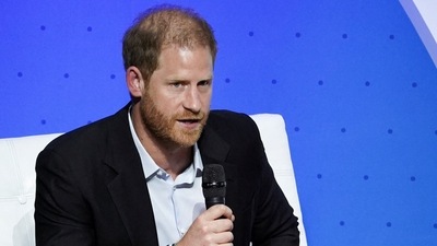 Britain's Prince Harry speaks at the "Responsible Digital Future" Forum at EAN University after being invited by Colombia’s Vice President Francia Marquez, in Bogota, Colombia, August 15, 2024. REUTERS/Nathalia Angarita (REUTERS)