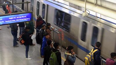 DMRC has completed painting work at the Barakhamba Road Metro station on the Blue Line. (HT Archive)