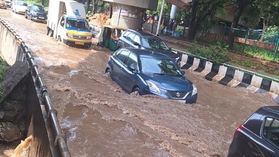 Bengaluru's Hebbal flooded after mild showers. ‘Can’t handle a small rain?' question netizens Bengaluru's Hebbal flooded after mild showers. ‘Can’t handle a small rain?' question netizens
