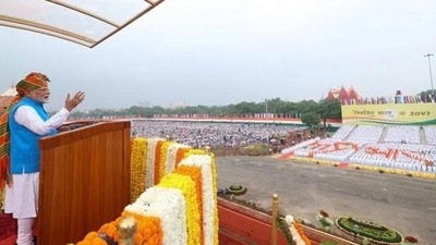 Prime Minister Narendra Modi addressed the nation from the ramparts of the Red Fort for India’s 78th Independence Day on August 15, 2024 (HT Photo/Arvind Yadav)