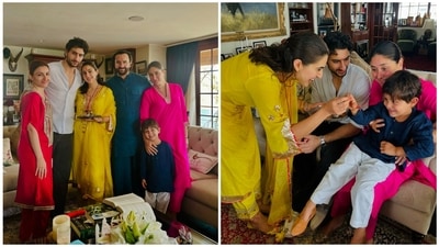 Didi/appa Sara Ali Khan celebrated Raksha Bandhan with her brother Ibrahim and Jeh. Didi/appa Sara Ali Khan celebrated Raksha Bandhan with her brother Ibrahim and Jeh.