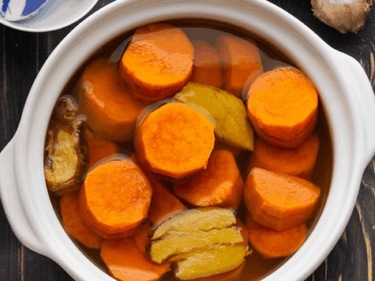 Sweet potato and ginger dessert soup