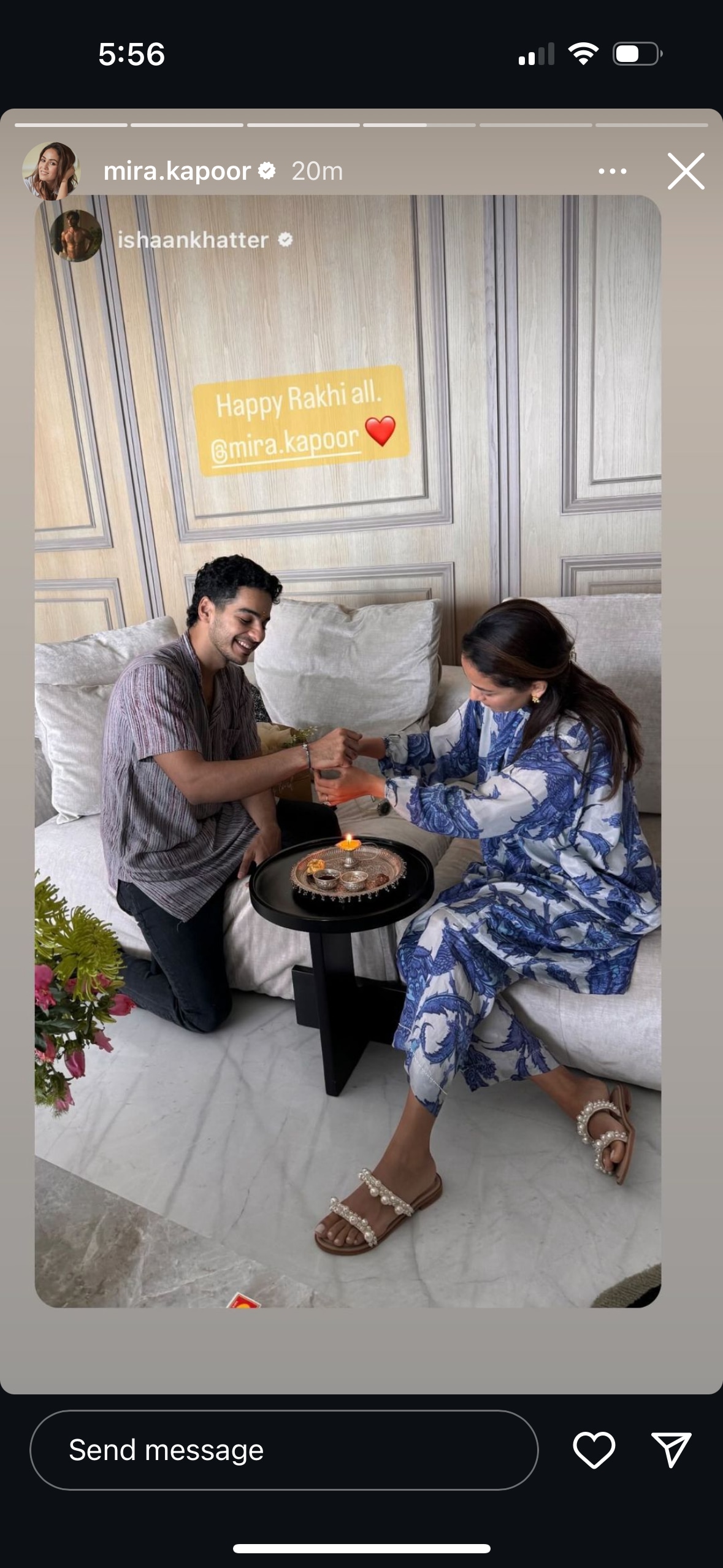 Mira Rajput tied Rakhi to brother-in-law Ishaan Khatter.