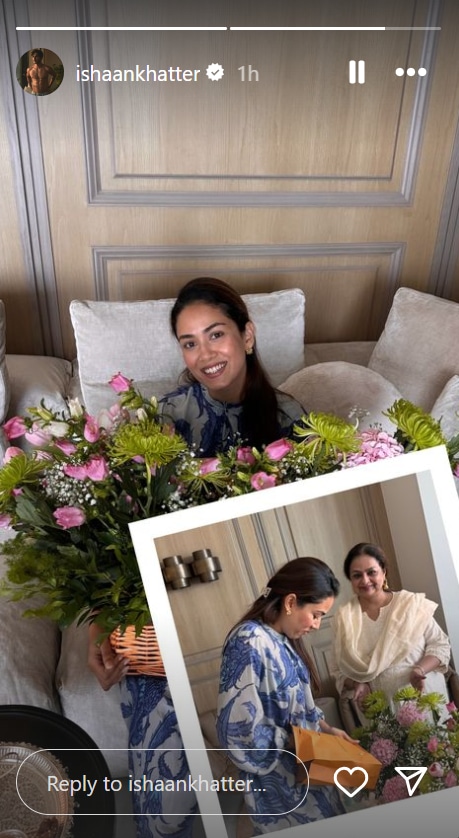 Ishaan Khatter shared Mira Rajput's pictures with Neelima Azmi on Raksha Bandhan.