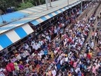 Angry citizens stage protest at Badlapur railway station on Tuesday. (Praful Gangurde/ HT Photo) Angry citizens stage protest at Badlapur railway station on Tuesday. (Praful Gangurde/ HT Photo)