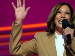 Democratic presidential nominee Vice President Kamala Harris appears during the first day of Democratic National Convention, Monday, Aug. 19, 2024, in Chicago. (AP Photo/Jacquelyn Martin)