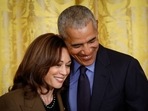 Former President Barack Obama hugs Vice President Kamala Harris during an event to mark the 2010 passage of the Affordable Care Act in the East Room of the White House on April 5, 2022 in Washington, DC. (Photo by CHIP SOMODEVILLA / GETTY IMAGES NORTH AMERICA / AFP) Former President Barack Obama hugs Vice President Kamala Harris during an event to mark the 2010 passage of the Affordable Care Act in the East Room of the White House on April 5, 2022 in Washington, DC. (Photo by CHIP SOMODEVILLA / GETTY IMAGES NORTH AMERICA / AFP)