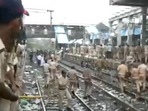 The protest began at Badlapur railway station began on Tuesday morning (ANI)