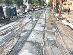 Thane, India - June 04, 2023: The Indian Institute of Technology (IIT) Bombay which was appointed as a consultant and third-party auditor by Thane Municipal Corporation (TMC) to supervise road revamp work has found errors in road cutting work, quality of construction work and lagging procedure of carrying out the work among other technical issues, in Thane, India, on Sunday, June 04, 2023. (Praful Gangurde/HT Photo) (HT PHOTO) Thane, India - June 04, 2023: The Indian Institute of Technology (IIT) Bombay which was appointed as a consultant and third-party auditor by Thane Municipal Corporation (TMC) to supervise road revamp work has found errors in road cutting work, quality of construction work and lagging procedure of carrying out the work among other technical issues, in Thane, India, on Sunday, June 04, 2023. (Praful Gangurde/HT Photo) (HT PHOTO)