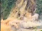 Landslide destroys power station in Sikkim. Landslide destroys power station in Sikkim.