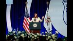TOPSHOT - US Vice President and Democratic Presidential candidate Kamala Harris delivers the keynote speech at Zeta Phi Beta Sorority, Inc.'s Grand Boulé event at the Indiana Convention Center in Indianapolis, Indiana, on July 24, 2024. (Photo by KAMIL KRZACZYNSKI / AFP) (AFP) TOPSHOT - US Vice President and Democratic Presidential candidate Kamala Harris delivers the keynote speech at Zeta Phi Beta Sorority, Inc.'s Grand Boulé event at the Indiana Convention Center in Indianapolis, Indiana, on July 24, 2024. (Photo by KAMIL KRZACZYNSKI / AFP) (AFP)