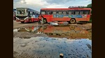 The Shivajinagar bus depot was shifted to Dairy Development Department’s Wakdewadi location 1.5 kilometre away after metro work began in December 2019. (MAHENDRA KOLHE/ HT PHOTO) The Shivajinagar bus depot was shifted to Dairy Development Department’s Wakdewadi location 1.5 kilometre away after metro work began in December 2019. (MAHENDRA KOLHE/ HT PHOTO)