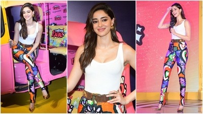 Ananya Panday's latest look features striking $695 Area leggings, capturing hearts at the Call Me Bae trailer launch. (HT photo/VarinderChawla) Ananya Panday's latest look features striking $695 Area leggings, capturing hearts at the Call Me Bae trailer launch. (HT photo/VarinderChawla)