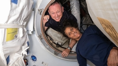 (FILES) This undated handout picture from Nasa released on July 2, 2024 shows NASA�s Boeing Crew Flight Test astronauts (from top) Butch Wilmore and Suni Williams inside. (AFP) (FILES) This undated handout picture from Nasa released on July 2, 2024 shows NASA�s Boeing Crew Flight Test astronauts (from top) Butch Wilmore and Suni Williams inside. (AFP)