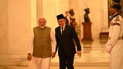 Prime Minister Narendra Modi with his Malaysian counterpart Anwar Ibrahim in New Delhi. (Arvind Yadav/ HT Photo) Prime Minister Narendra Modi with his Malaysian counterpart Anwar Ibrahim in New Delhi. (Arvind Yadav/ HT Photo)