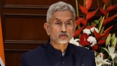 External affairs minister S Jaishankar speaks at the press conference after the 2+2 India-Japan ministerial meeting. (PTI screengrab) External affairs minister S Jaishankar speaks at the press conference after the 2+2 India-Japan ministerial meeting. (PTI screengrab)