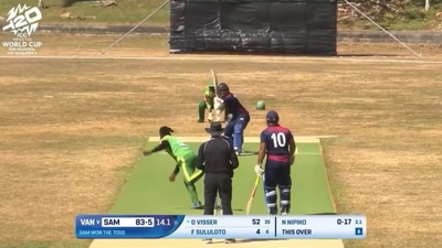 Samoa's Darius Visser shattered the men's T20I world record for most runs in an over by smashing 39 runs in a match against Vanuatu. Samoa's Darius Visser shattered the men's T20I world record for most runs in an over by smashing 39 runs in a match against Vanuatu.