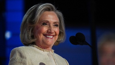 As Hillary Clinton was taking a dig at Donald Trump for being the first person to run for president with 34 felony convictions, her remarks incited boisterous cries of “lock him up" at DNC. (REUTERS)
