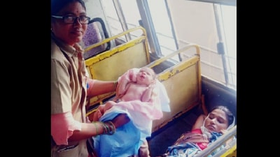 The baby was born on a bus in Telangana. (X/@tgsrtcmdoffice) The baby was born on a bus in Telangana. (X/@tgsrtcmdoffice)