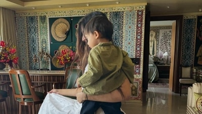 Sonam Kapoor keeps sharing inside pictures from her Mumbai home which is filled with exquisite paintings and lots of Indian decor. She posted this photo with her son Vayu in May on Instagram and wrote, "Sunday Funday dancing with my cub..." Sonam Kapoor keeps sharing inside pictures from her Mumbai home which is filled with exquisite paintings and lots of Indian decor. She posted this photo with her son Vayu in May on Instagram and wrote, "Sunday Funday dancing with my cub..."