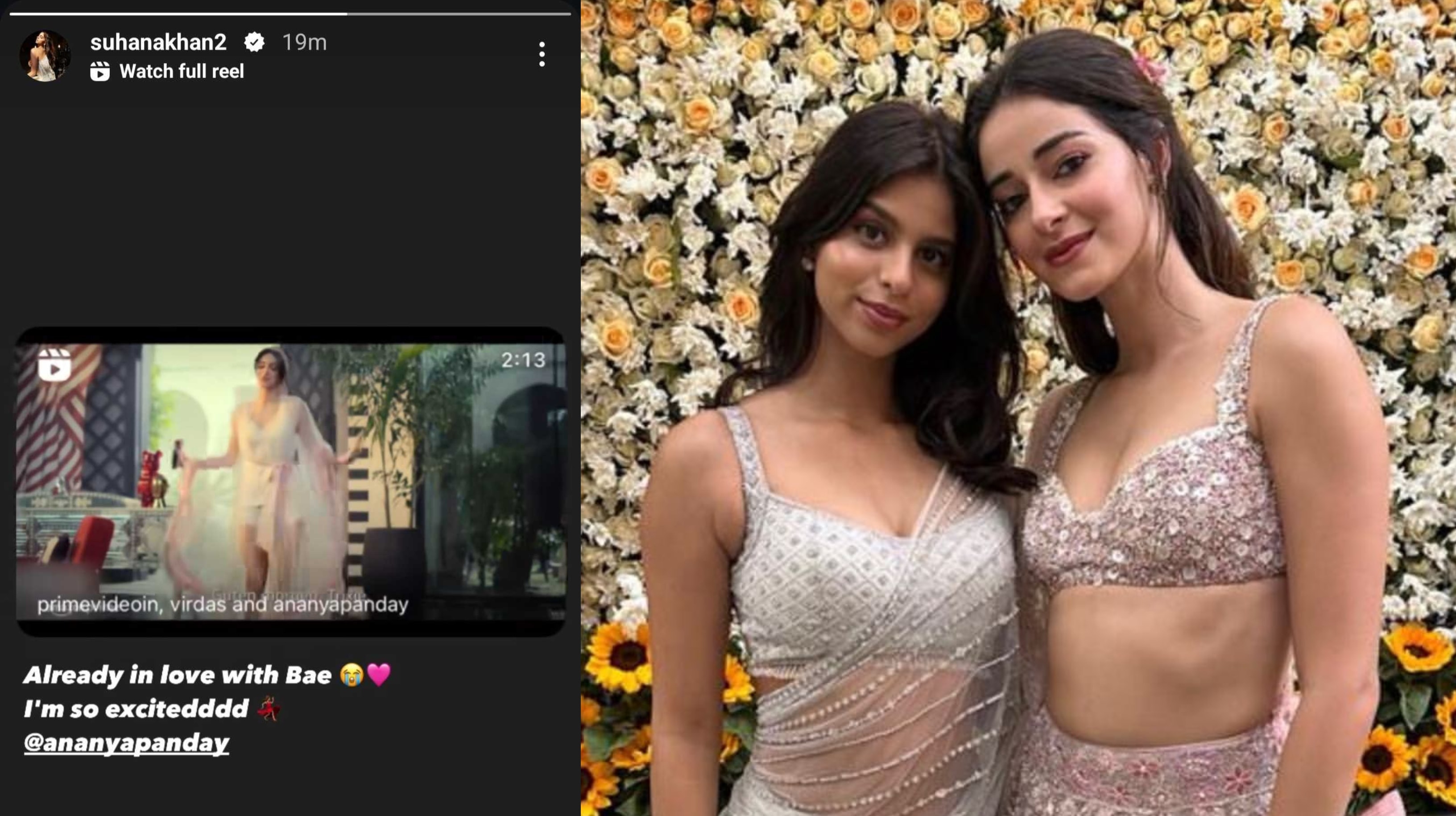 Suhana Khan lauds BFF Ananya Panday's Call Me Bae trailer