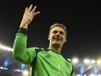 Germany's goalkeeper Manuel Neuer celebrates after Germany won the 2014 FIFA World Cup final(AFP)