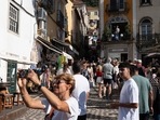 Tourists visit the old center of Sintra, Portugal. (AP) Tourists visit the old center of Sintra, Portugal. (AP)