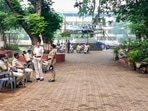 Police personnel deployed at the school in Badlapur a day after massive protests over alleged molestation of two school girls, in Thane district, Thursday, Aug. 21, 2024. 