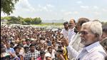 Former Jharkhand chief minister Champai Soren addresses a public rally at a village in Seraikela-Kharsawan on Wednesday. (PTI) Former Jharkhand chief minister Champai Soren addresses a public rally at a village in Seraikela-Kharsawan on Wednesday. (PTI)