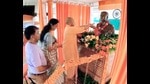 UP CM Yogi Adityanath unveils the statue of mMartyr Captain Anshuman Singh in Lucknow Wednesday. (HT) UP CM Yogi Adityanath unveils the statue of mMartyr Captain Anshuman Singh in Lucknow Wednesday. (HT)