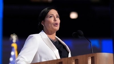 Stephanie Grisham, former Trump White House Press Secretary, speaks during the Democratic National Convention Tuesday, Aug. 20, 2024, in Chicago. (AP Photo/Brynn Anderson) (AP) Stephanie Grisham, former Trump White House Press Secretary, speaks during the Democratic National Convention Tuesday, Aug. 20, 2024, in Chicago. (AP Photo/Brynn Anderson) (AP)