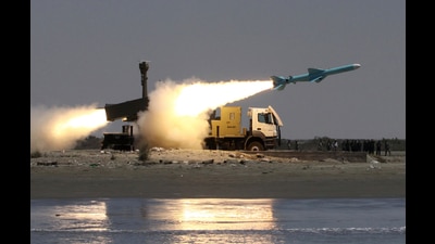 FILE - In this photo taken and released by the semiofficial Fars News Agency, a Noor missile is launched from the coast to the sea during Iranian naval maneuvers in the Oman Sea, near the port town of Bandar Jask, Iran on May 11, 2010. (Hossein Zohrevand/Fars News Agency, File) (AP) FILE - In this photo taken and released by the semiofficial Fars News Agency, a Noor missile is launched from the coast to the sea during Iranian naval maneuvers in the Oman Sea, near the port town of Bandar Jask, Iran on May 11, 2010. (Hossein Zohrevand/Fars News Agency, File) (AP)