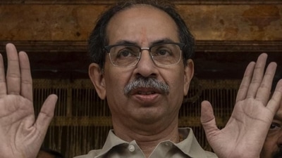 Mumbai, India - Aug. 20, 2024: Former Corporator from Pimpri Chinchwad city Ravi Landge joined Shiv Sena ( UBT ) in the presence of Uddhav Thackeray and Sanjay Raut at Matoshree, Bandra in Mumbai, India, on Tuesday, August 20, 2024. (Photo by Satish Bate/ Hindustan Times) (Hindustan Times) Mumbai, India - Aug. 20, 2024: Former Corporator from Pimpri Chinchwad city Ravi Landge joined Shiv Sena ( UBT ) in the presence of Uddhav Thackeray and Sanjay Raut at Matoshree, Bandra in Mumbai, India, on Tuesday, August 20, 2024. (Photo by Satish Bate/ Hindustan Times) (Hindustan Times)
