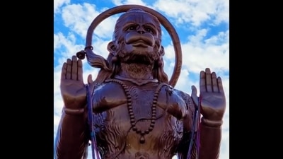 Devdutt Pattanaik says Texas' Hanuman statue based on Thai Buddha's gesture of ‘do not fight' (@OnTheNewsBeat/X) Devdutt Pattanaik says Texas' Hanuman statue based on Thai Buddha's gesture of ‘do not fight' (@OnTheNewsBeat/X)