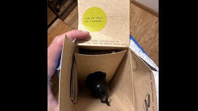The woman posted a picture of the menstrual cup she received from Amazon. (Reddit)