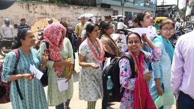 Many candidates who took the UGC NET English paper during the first shift on Day 1 rated it as ‘good’ (Photo by Santosh Kumar)