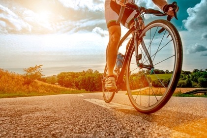 Cycling in morning. Cycling in morning.