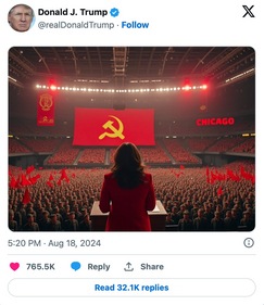 AI generated images and claiming them to be from rival Kamala Harris’ election rallies. AI generated images and claiming them to be from rival Kamala Harris’ election rallies.