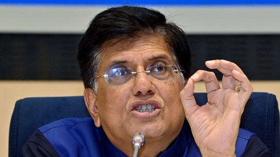 Union Commerce and Industry Minister Piyush Goyal is seen. 