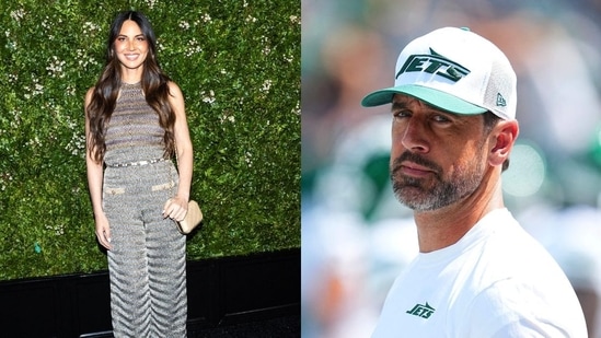 Aaron Rodgers denies allegations of Olivia Munn being the reason behind his family's fallout. (REUTERS/Eduardo Munoz, Mitchell Leff/Getty Images/AFP (Photo by Mitchell Leff / GETTY IMAGES NORTH AMERICA / Getty Images via AFP))